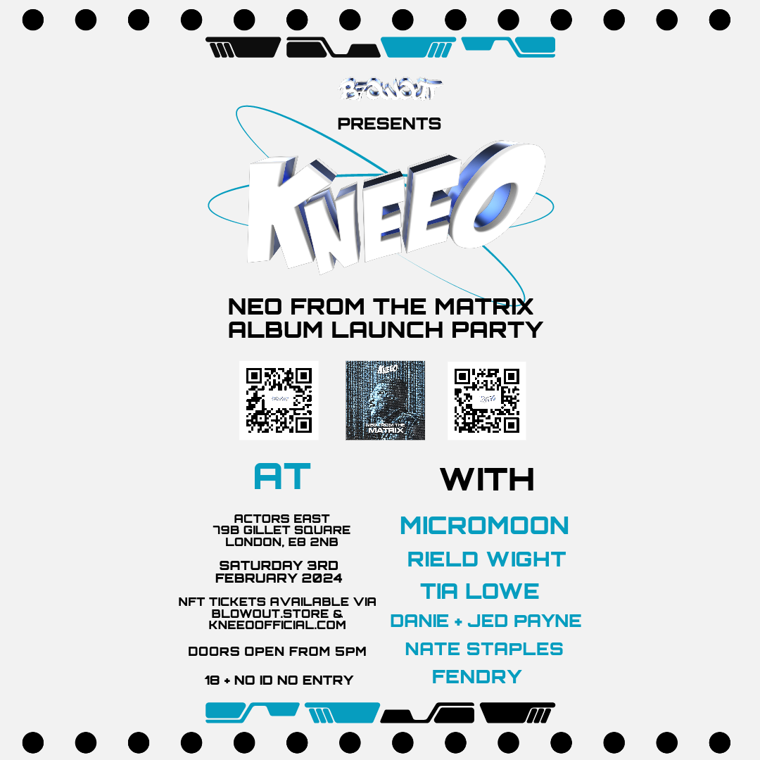 KNEEO NFTM ALBUM LAUNCH PARTY POSTERS [LONDON]